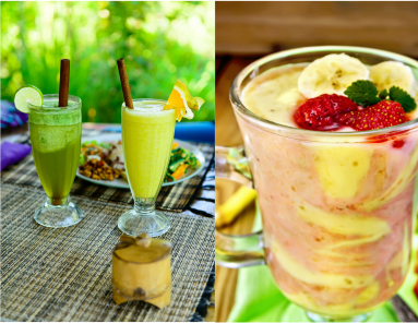 Variety of smoothies