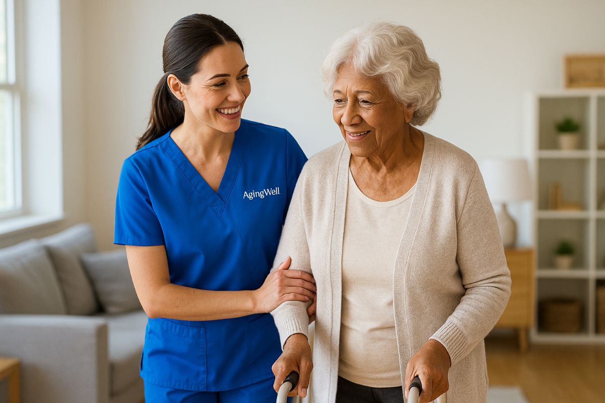 Senior couple reviewing home care pricing options